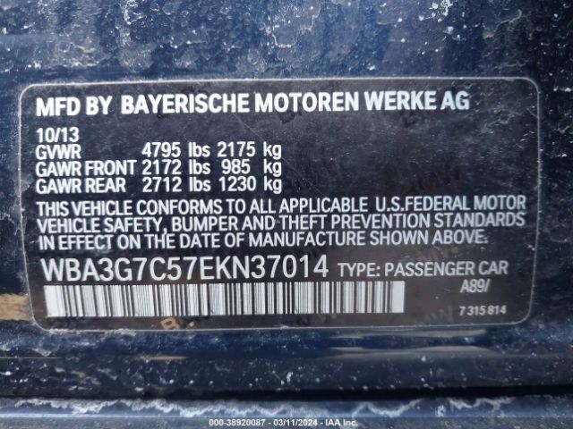 Photo 8 VIN: WBA3G7C57EKN37014 - BMW 328I XDRIVE 