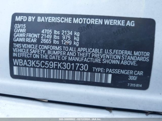 Photo 8 VIN: WBA3K5C59FK301730 - BMW 328D 