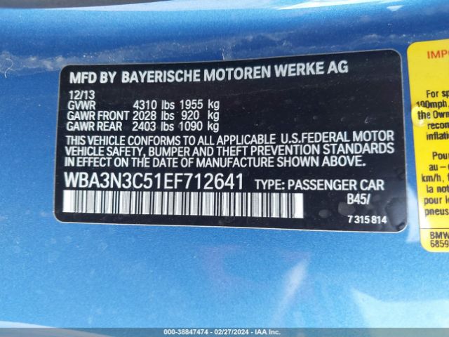 Photo 8 VIN: WBA3N3C51EF712641 - BMW 428I 