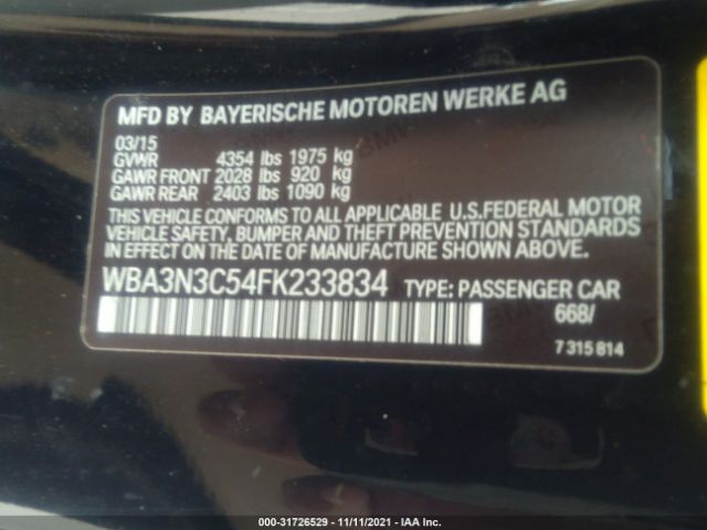 Photo 8 VIN: WBA3N3C54FK233834 - BMW 4 