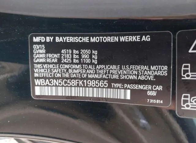 Photo 8 VIN: WBA3N5C58FK198565 - BMW 4ER 