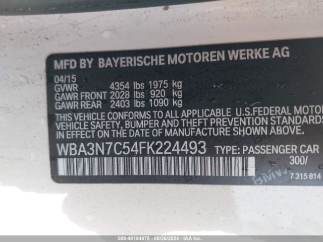 Photo 8 VIN: WBA3N7C54FK224493 - BMW 428I 