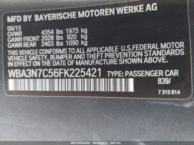 Photo 8 VIN: WBA3N7C56FK225421 - BMW 428I 