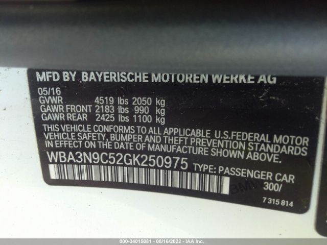 Photo 8 VIN: WBA3N9C52GK250975 - BMW 4 SERIES 