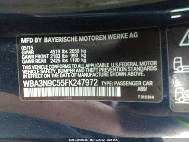 Photo 8 VIN: WBA3N9C55FK247972 - BMW 4 SERIES 