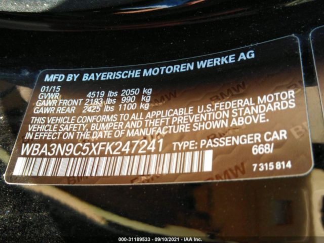 Photo 8 VIN: WBA3N9C5XFK247241 - BMW 4 