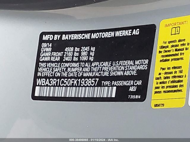 Photo 8 VIN: WBA3R1C50FK193857 - BMW 435 