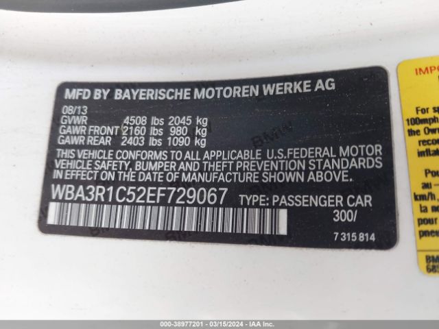 Photo 8 VIN: WBA3R1C52EF729067 - BMW 435I 