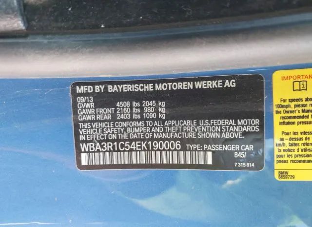 Photo 8 VIN: WBA3R1C54EK190006 - BMW 4ER 