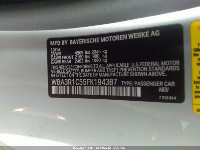 Photo 8 VIN: WBA3R1C55FK194387 - BMW 4 SERIES 