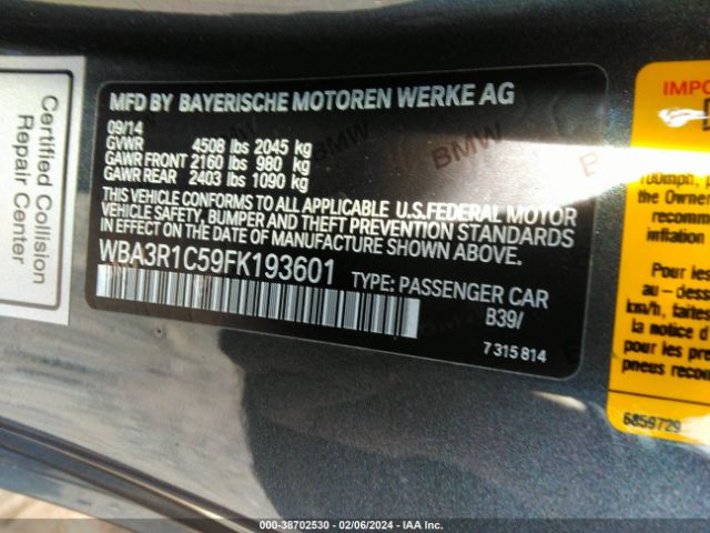 Photo 8 VIN: WBA3R1C59FK193601 - BMW 435I 