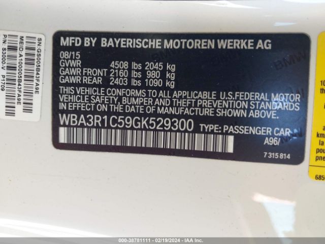 Photo 8 VIN: WBA3R1C59GK529300 - BMW 435I 