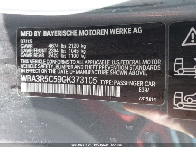 Photo 8 VIN: WBA3R5C59GK373105 - BMW 435I 