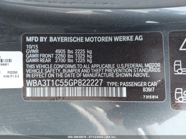 Photo 8 VIN: WBA3T1C55GP822227 - BMW 428I 