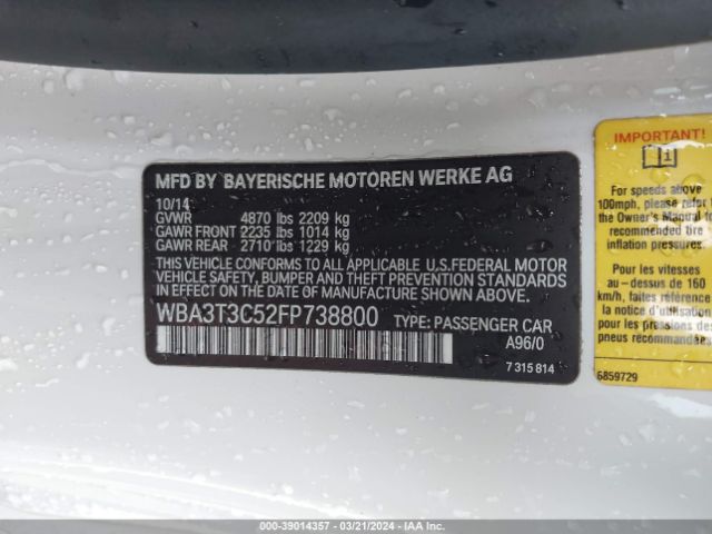 Photo 8 VIN: WBA3T3C52FP738800 - BMW 435I 