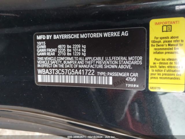 Photo 8 VIN: WBA3T3C57G5A41722 - BMW 435 