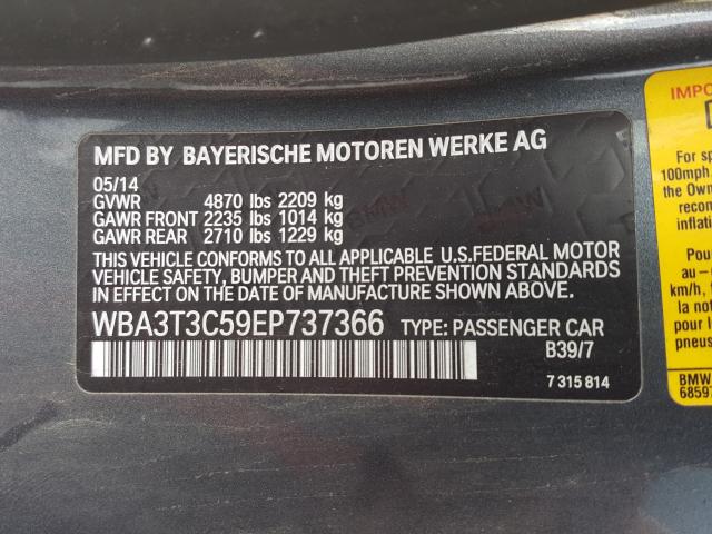 Photo 9 VIN: WBA3T3C59EP737366 - BMW 435 I 