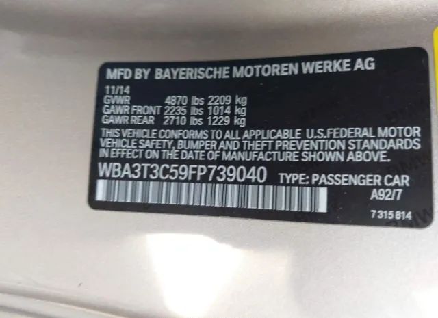 Photo 8 VIN: WBA3T3C59FP739040 - BMW 435I 