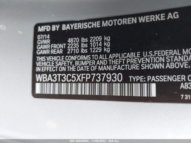 Photo 8 VIN: WBA3T3C5XFP737930 - BMW 435I 