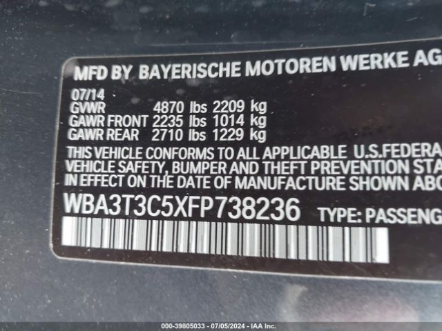 Photo 8 VIN: WBA3T3C5XFP738236 - BMW 435I 