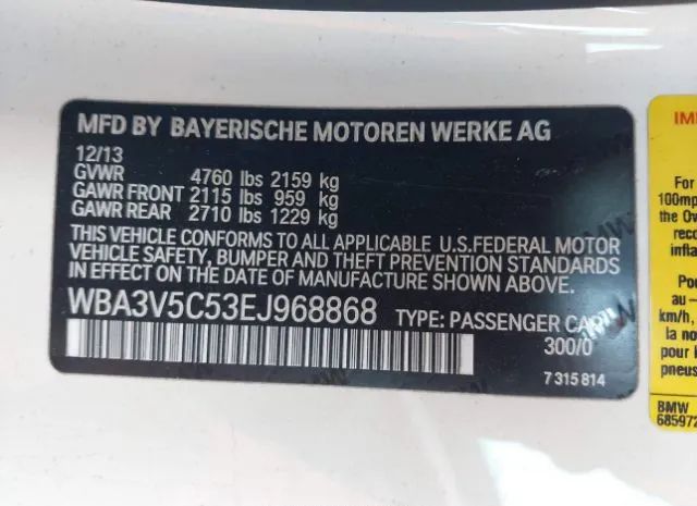 Photo 8 VIN: WBA3V5C53EJ968868 - BMW 4 SERIES 