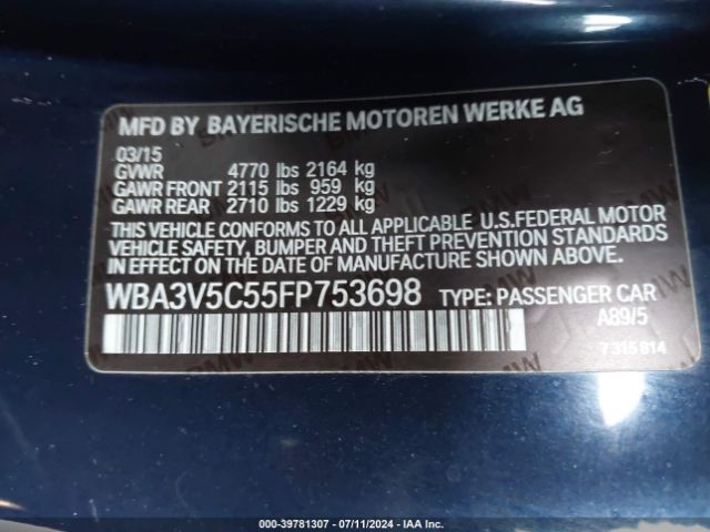 Photo 8 VIN: WBA3V5C55FP753698 - BMW 428I 