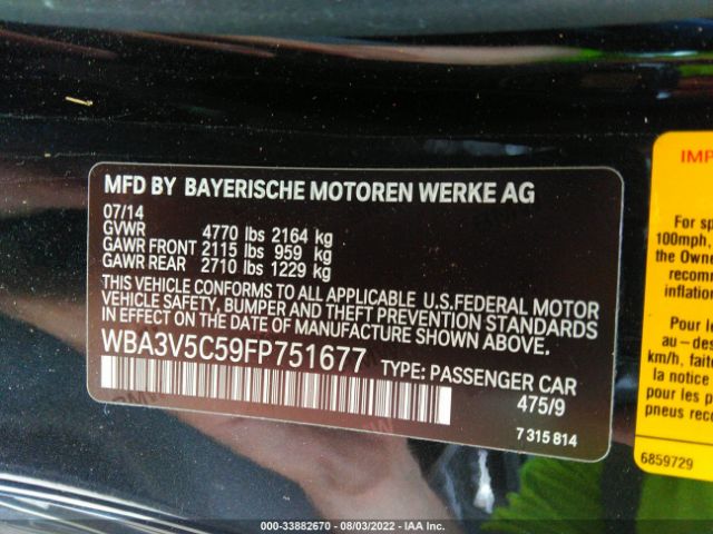 Photo 8 VIN: WBA3V5C59FP751677 - BMW 4 SERIES 