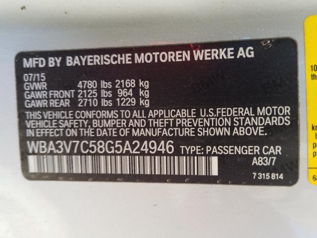 Photo 9 VIN: WBA3V7C58G5A24946 - BMW 428 I SULE 