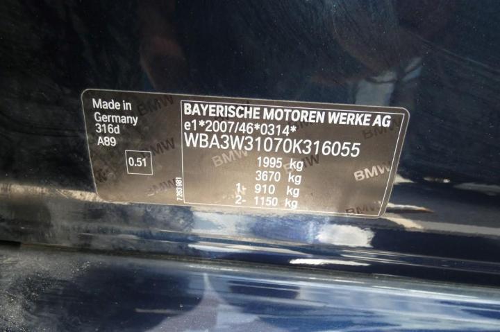 Photo 6 VIN: WBA3W31070K316055 - BMW 3 BERLINE 