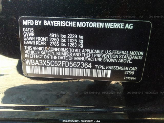 Photo 8 VIN: WBA3X5C52FD562364 - BMW 3 SERIES GT 