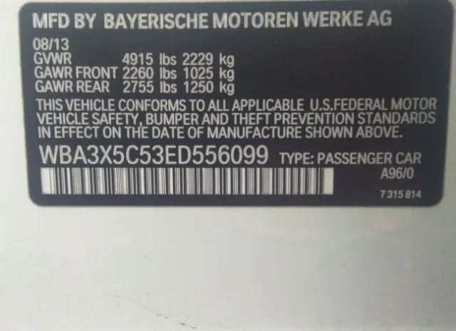 Photo 8 VIN: WBA3X5C53ED556099 - BMW 3 SERIES GRAN TURISMO 