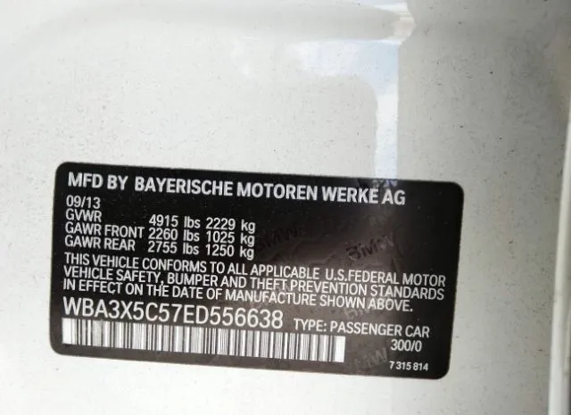 Photo 8 VIN: WBA3X5C57ED556638 - BMW 3 SERIES GRAN TURISMO 