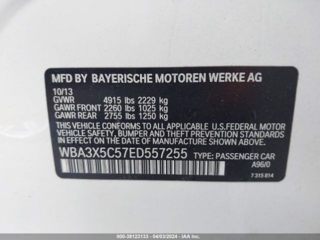 Photo 8 VIN: WBA3X5C57ED557255 - BMW 328I GRAN TURISMO 