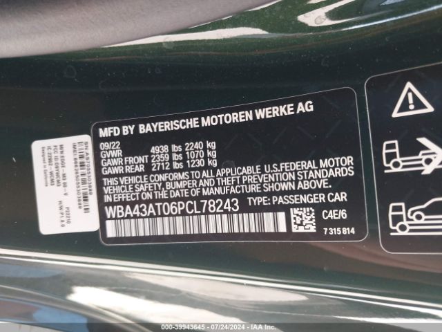 Photo 8 VIN: WBA43AT06PCL78243 - BMW 430I 