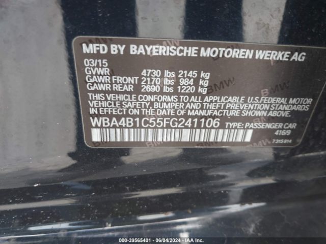 Photo 8 VIN: WBA4B1C55FG241106 - BMW 435I 