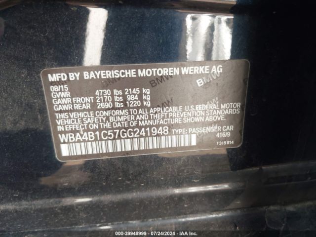 Photo 8 VIN: WBA4B1C57GG241948 - BMW 435I 