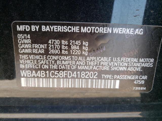 Photo 9 VIN: WBA4B1C58FD418202 - BMW 435 I GRAN 