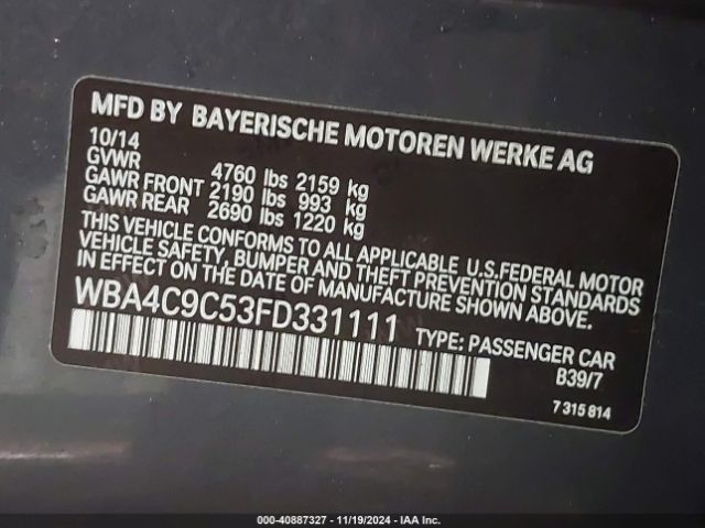 Photo 8 VIN: WBA4C9C53FD331111 - BMW 428I 