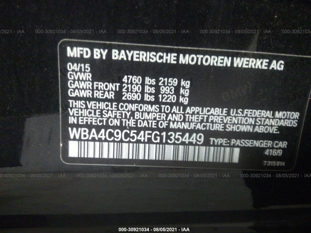 Photo 8 VIN: WBA4C9C54FG135449 - BMW 428I 