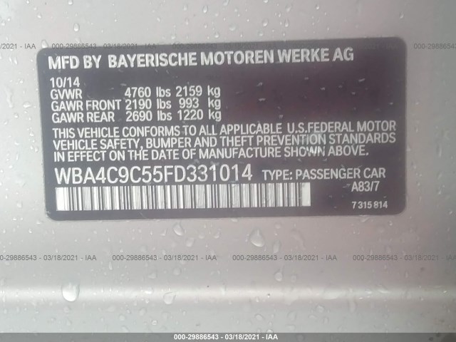 Photo 8 VIN: WBA4C9C55FD331014 - BMW 4 SERIES 