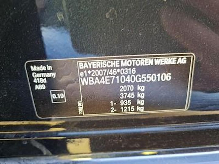 Photo 11 VIN: WBA4E71040G550106 - BMW 4 GRAN COUPE DIESEL 