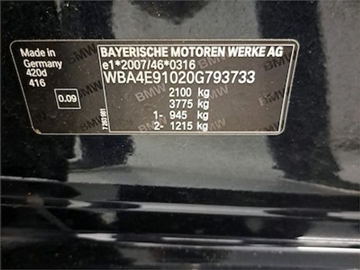 Photo 11 VIN: WBA4E91020G793733 - BMW 4 GRAN COUPE DIESEL 