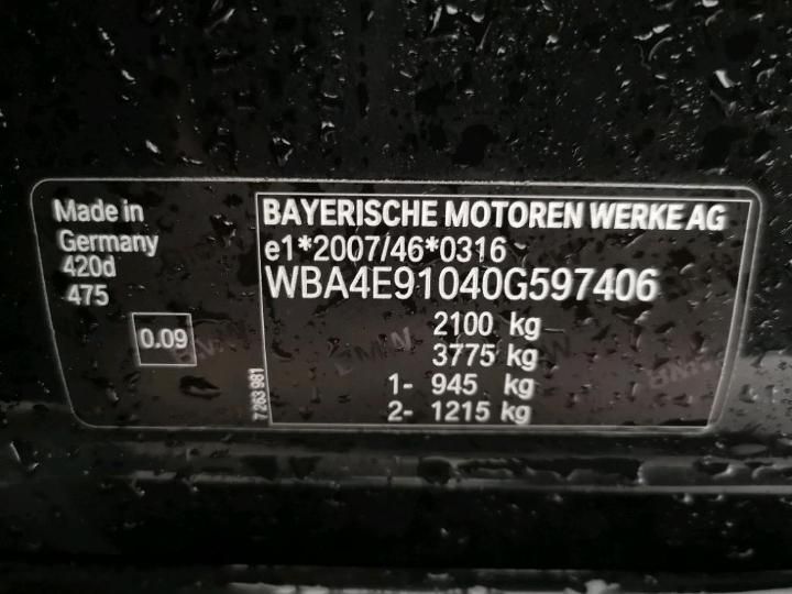 Photo 6 VIN: WBA4E91040G597406 - BMW 4 