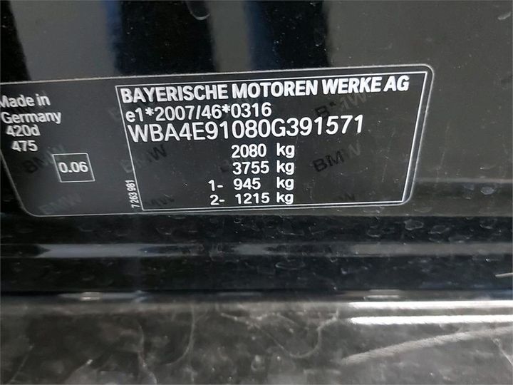 Photo 6 VIN: WBA4E91080G391571 - BMW 4 GRAN COUPE 