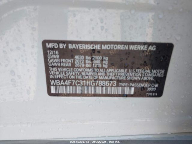 Photo 8 VIN: WBA4F7C31HG788673 - BMW 430I 