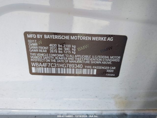 Photo 8 VIN: WBA4F7C31HG789340 - BMW 430I 