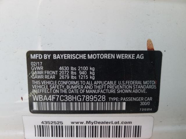 Photo 9 VIN: WBA4F7C38HG789528 - BMW 430I GRAN 