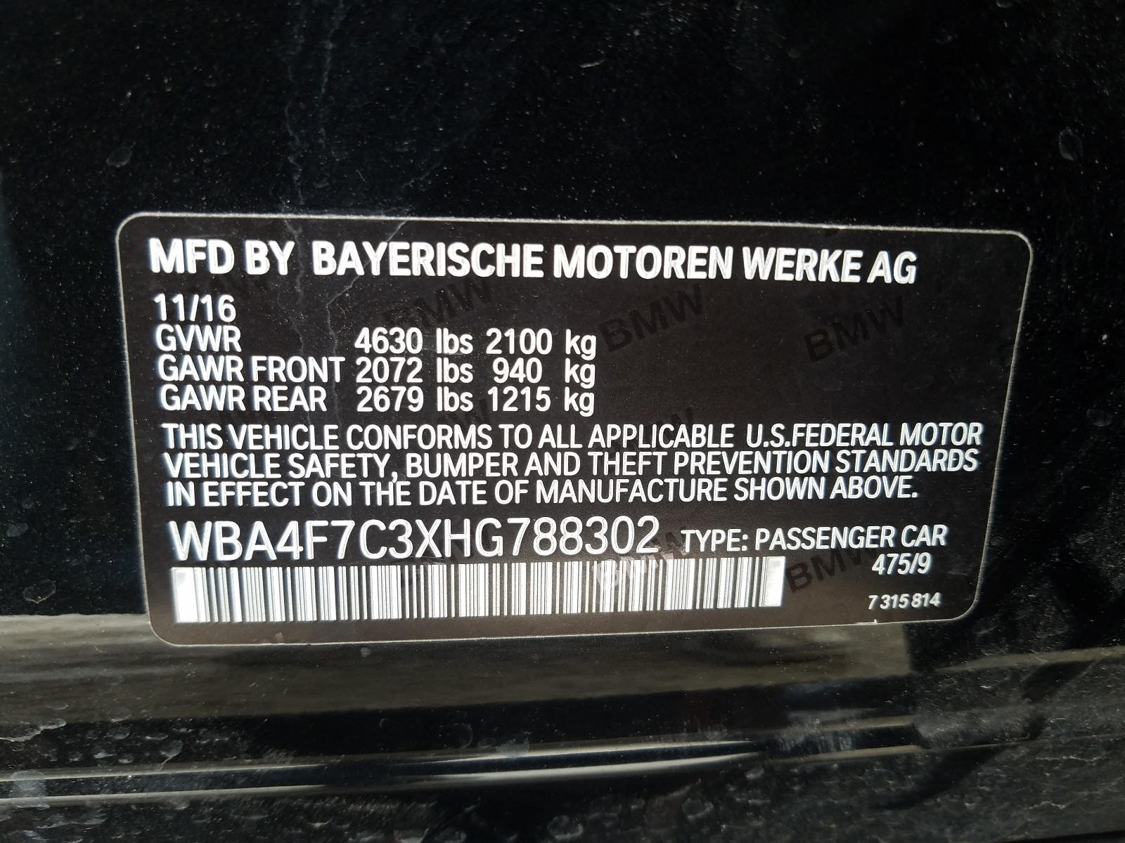 Photo 9 VIN: WBA4F7C3XHG788302 - BMW 430I GRAN 