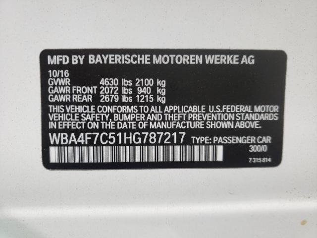 Photo 9 VIN: WBA4F7C51HG787217 - BMW 430I GRAN 