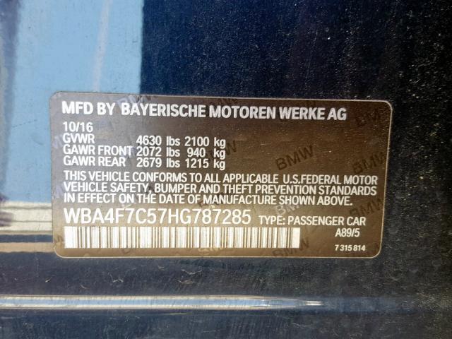 Photo 9 VIN: WBA4F7C57HG787285 - BMW 430I GRAN 